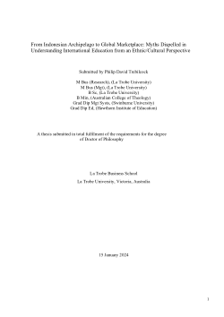 From Indonesian archipelago to global marketplace: myths dispelled in understanding international education from an ethnic/cultural perspective