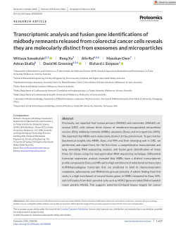 Transcriptomic analysis and fusion gene identifications of midbody remnants released from colorectal cancer cells reveals they are molecularly distinct from exosomes and microparticles