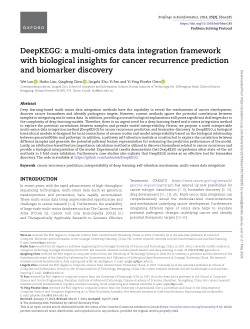 DeepKEGG: a multi-omics data integration framework with biological insights for cancer recurrence prediction and biomarker discovery