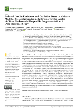 Reduced Insulin Resistance and Oxidative Stress in a Mouse Model of Metabolic Syndrome following Twelve Weeks of Citrus Bioflavonoid Hesperidin Supplementation: A Dose–Response Study