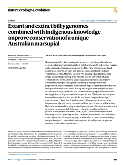 Extant and extinct bilby genomes combined with Indigenous knowledge improve conservation of a unique Australian marsupial