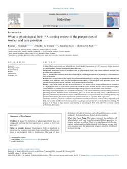 What is 'physiological birth'? A scoping review of the perspectives of women and care providers.