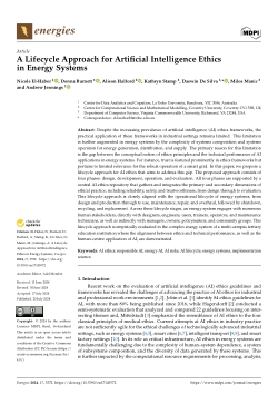 A Lifecycle Approach for Artificial Intelligence Ethics in Energy Systems