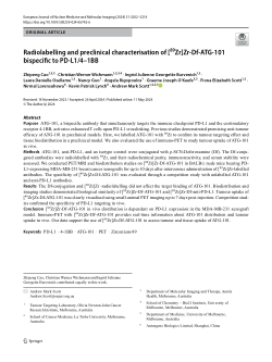 Radiolabelling and preclinical characterisation of [89Zr]Zr-Df-ATG-101 bispecific to PD-L1/4-1BB