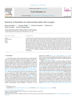 Detection of biomarkers for characterizing smoke-taint in grapes