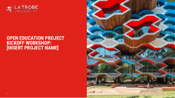 Kickoff workshop - launching an open education project