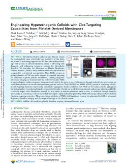 Engineering Hyperechogenic Colloids with Clot-Targeting Capabilities from Platelet-Derived Membranes