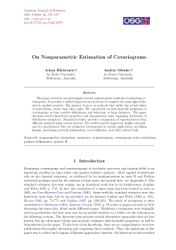 On Nonparametric Estimation of Covariograms