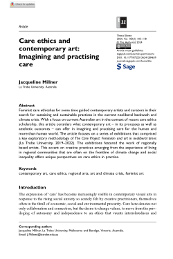 Care ethics and contemporary art: Imagining and practising care