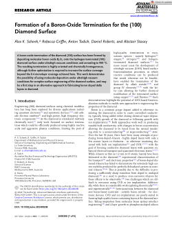 Formation of a Boron‐Oxide Termination for the (100) Diamond Surface