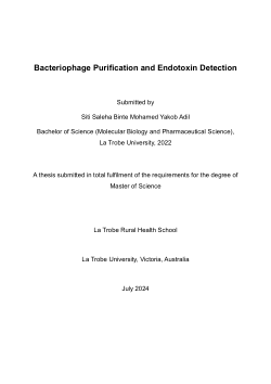 Bacteriophage Purification and Endotoxin Detection