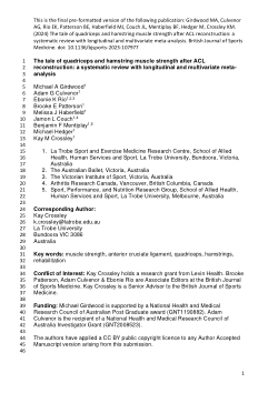 Tale of quadriceps and hamstring muscle strength after ACL reconstruction: a systematic review with longitudinal and multivariate meta-analysis