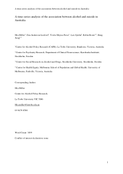 A time-series analysis of the association between alcohol and suicide in Australia