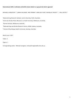 Generational shifts in attitudes and beliefs about alcohol: An age-period-cohort approach