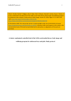 A cluster randomized controlled trial of the SoMe social media literacy body image and wellbeing program for adolescent boys and girls: study protocol