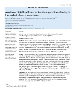 A review of digital health interventions to support breastfeeding in low- and middle-income countries