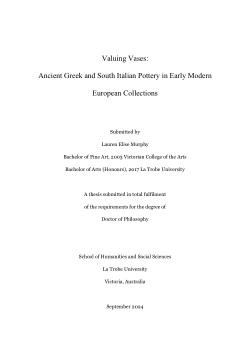 Valuing Vases: Ancient Greek and South Italian Pottery in Early Modern European Collections