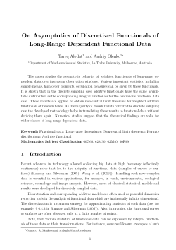 On asymptotics of discretized functionals of long-range dependent functional data