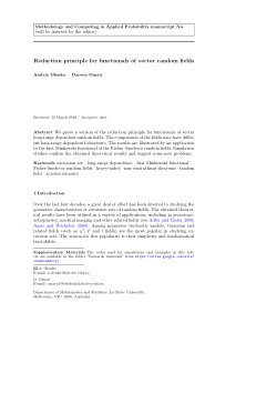 Reduction Principle for Functionals of Vector Random Fields