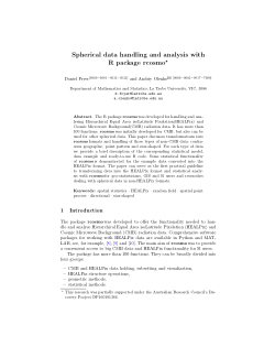 Spherical data handling and analysis with R package rcosmo