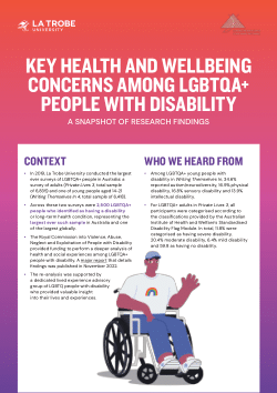 Key health and wellbeing concerns among LGBTQA+ people with disability: A snapshot of research findings
