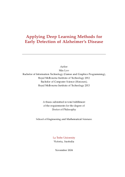 Applying Deep Learning Methods for Early Detection of Alzheimer’s Disease