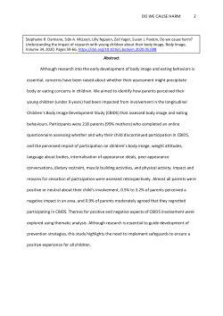 Do we cause harm? understanding the impact of research with young children about their body image