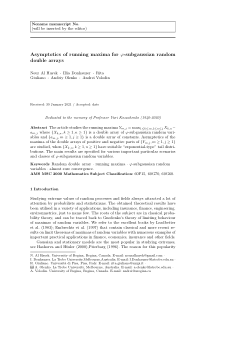 Asymptotics of Running Maxima for φ-Subgaussian Random Double Arrays
