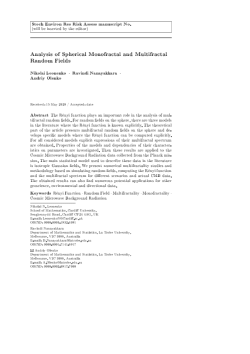 Analysis of spherical monofractal and multifractal random fields