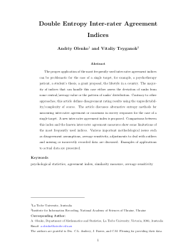 Double Entropy Inter-Rater Agreement Indices