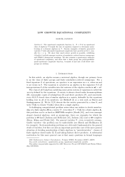 Low Growth Equational Complexity