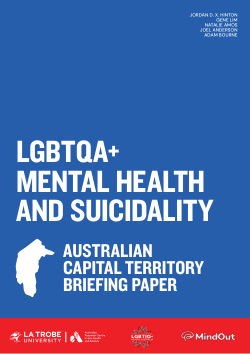LGBTQA+ Mental Health and Suicidality: Australian Capital Territory Briefing Paper
