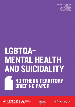 LGBTQA+ Mental Health and Suicidality: Northern Territory Briefing Paper