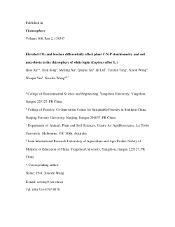 Elevated CO2 and biochar differentially affect plant C:N:P stoichiometry and soil microbiota in the rhizosphere of white lupin (Lupinus albus L.)