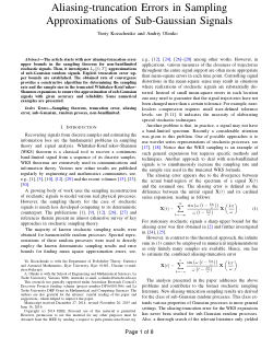 Aliasing-truncation errors in sampling approximations of sub-Gaussian signals