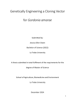 Genetically Engineering a Cloning Vector for Gordonia amarae