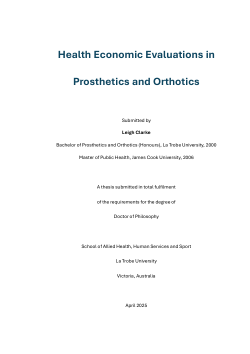 Health Economic Evaluations in Prosthetics and Orthotics