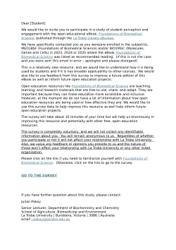 Participant recruitment email - evaluating an open educational resource (OER)