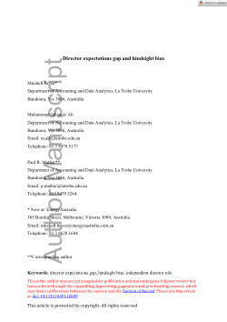 Director expectations gap and hindsight bias