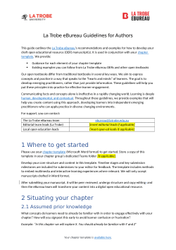Author guidelines for open educational resources - La Trobe eBureau