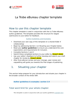 Chapter template for open educational resources - La Trobe eBureau