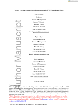 Investor reaction to accounting misstatements under IFRS: Australian evidence