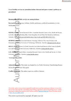 Use of fertility services in Australian lesbian, bisexual and queer women’s pathways to parenthood