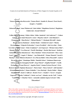 Country-level and individual-level predictors of men's support for gender equality in 42 countries