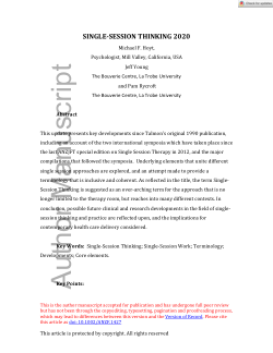 Single session thinking 2020