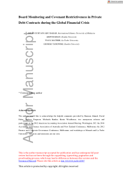 Board monitoring and covenant restrictiveness in private debt contracts during the global financial crisis