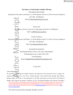 The Impact of Audit Quality in Rights Offerings