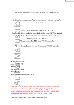 The Interplay Between Multisensory Associative Learning and IQ in Children