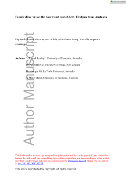 Female directors on the board and cost of debt: evidence from Australia