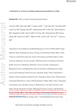 A national survey of turnover intention among general practitioners in China